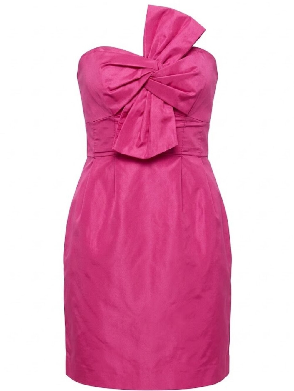 J crew 100% Silk Strapless Mini Fuchsia Dress - Size 4